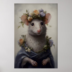 Gothic-Ratte-Kunst-Druck viktorianische Maus mit B Poster