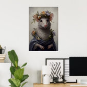 Gothic-Ratte-Kunst-Druck viktorianische Maus mit B Poster (Heimbüro)
