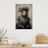 Gothic-Ratte-Kunst-Druck viktorianische Maus mit B Poster (Küche)