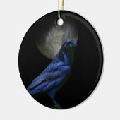 Gothic Raven and Moon Pagan Keramik Ornament (Links)