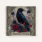 Gothic Raven and Rose Journal Notizblock (Vorderseite)
