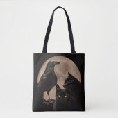 Gothic Raven, Black Cats and Moon Tasche (Vorderseite)