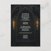 Gothic Raven Candlelight Arch Wedding Begleitkarte (Rückseite)