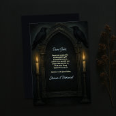 Gothic Raven Candlelight Arch Wedding Dankeskarte