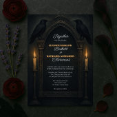 Gothic Raven Candlelight Arch Wedding Einladung