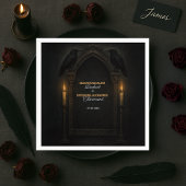 Gothic Raven Candlelight Arch Wedding Serviette