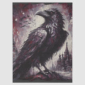 Gothic Raven Crow Bird Black Gray Decoupage Seidenpapier (Vorderseite)