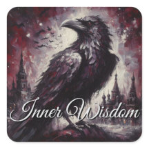 Gothic Raven Crow Bird Malerei Schwarze Rote Kunst