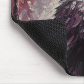 Gothic Raven Crow Bird Painting Black Gray Mousepad (Ecke)