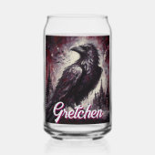 Gothic Raven Crow Bird Painting Personalized Dosenglas (Rückseite)