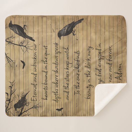 Gothic Raven Custom Message Sherpadecke (Vorderseite (Horizontal))