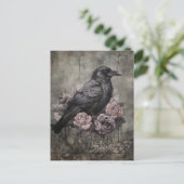 Gothic Raven Dark Academia Düster Postkarte (Stehend Vorderseite)