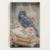 Gothic Raven Dark Academia Floral Planer (Vorderseite)