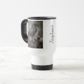 Gothic Raven Dark Academia Floral Reisebecher (Vorderseite Links)
