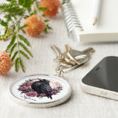 Gothic Raven Dark Academia Floral Schlüsselanhänger (Seite)