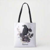 Gothic Raven Dark Academia Floral Tasche (Vorderseite)