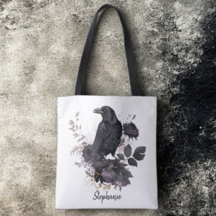 Gothic Raven Dark Academia Floral Tasche