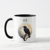 Gothic Raven Dark Academia Full Moon Tasse (Links)