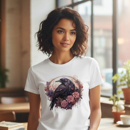 Gothic Raven Dark Academia Grafik T-Shirt