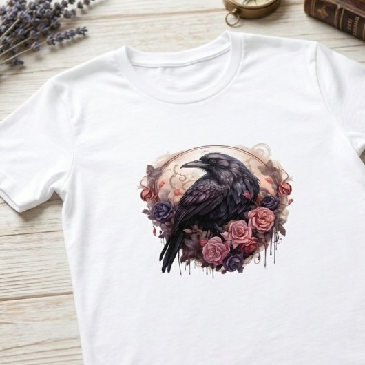 Gothic Raven Dark Academia Grafik T-Shirt