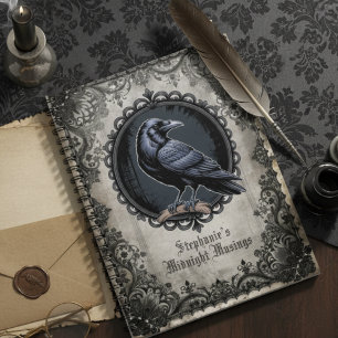 Gothic Raven Dark Academia Notizblock