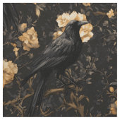 Gothic Raven Floral Crow Stoff (Nahaufnahme)