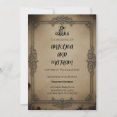 Gothic Raven Floral Wedding Arch Invitation Einladung (Vorderseite)
