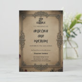 Gothic Raven Floral Wedding Arch Invitation Einladung (Stehend Vorderseite)