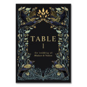 Gothic Raven Floral Wedding Tischnummer (Rückseite)