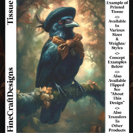 Gothic Raven, French Beret & Bow DC3R Decoupage Seidenpapier