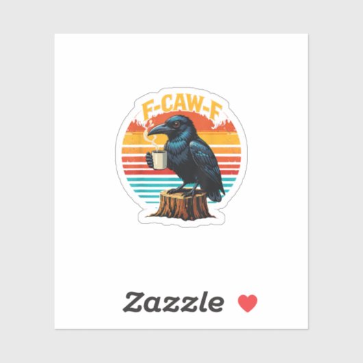 Gothic Raven Funny Halloween F Caw F Coffee Aufkleber (Blatt)