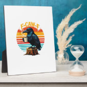 Gothic Raven Funny Halloween F-Caw-F Coffee Crow V Fotoplatte (Seite)