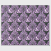 Gothic Raven Halbmond Purpurwald Geschenkpapier (Flach)