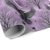 Gothic Raven Halbmond Purpurwald Geschenkpapier (Rolleneckpunkt)