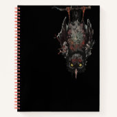 Gothic Raven Hanging Upside Down Spiral Notebook Notizblock (Vorderseite)
