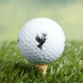 Gothic Raven Illustration: Rauch und Federn Golfball (Insitu T-Shirt)
