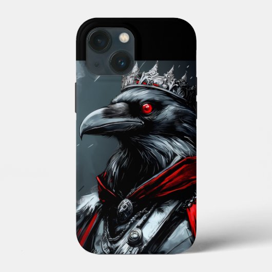 Gothic Raven King Grafik iPhone Hülle - Clean Mini (Rückseite)