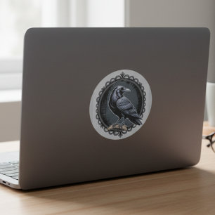 Gothic Raven Krähe Dark Academia Stil Runder Aufkleber