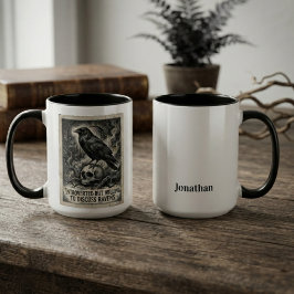 Gothic Raven Liebhaber-Geschenk Introvert Humor Ku Zweifarbige Tasse