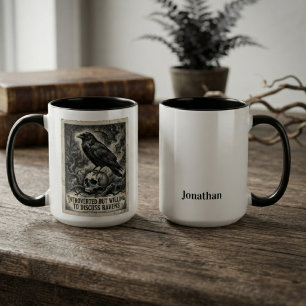 Gothic Raven Liebhaber-Geschenk Introvert Humor Ku Zweifarbige Tasse
