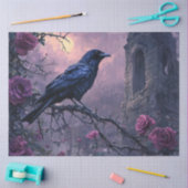 Gothic Raven Lila Rose Decoupage Seidenpapier (Basteln)