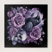 Gothic Raven Lila Rose Skull Puzzle (Horizontal)