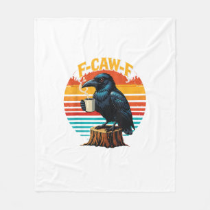 Gothic Raven Lustiger Halloween F-Caw-F Kaffee Krä Fleecedecke
