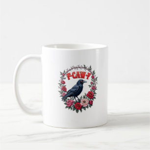 Gothic Raven Lustiger Halloween F-Caw-F Krähe Vint Kaffeetasse