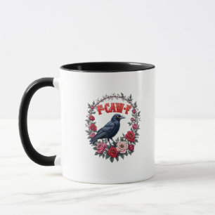 Gothic Raven Lustiger Halloween F-Caw-F Krähe Vint Tasse