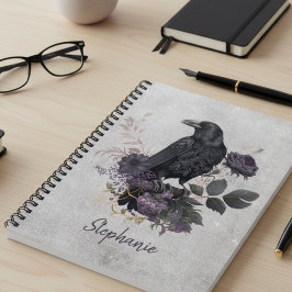 Gothic Raven & Midnight Blooms Notizblock
