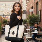 Gothic Raven & Midnight Blooms Tragetasche