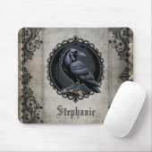 Gothic Raven mit Namen Mousepad (Mit Mouse)
