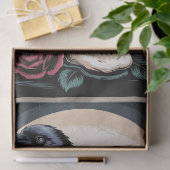 Gothic Raven mit Skull und Rose Decoupage Seidenpapier (Geschenk)