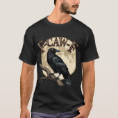 Gothic Raven mit Vollmond und F-CAW-F Text T-Shirt (Vorderseite)
